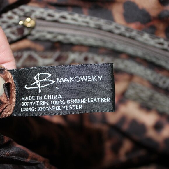 b. Makowsky Womens Margot Shopper Tote Truffle Snakeskin Leather Bag NWT - Picture 11 of 12